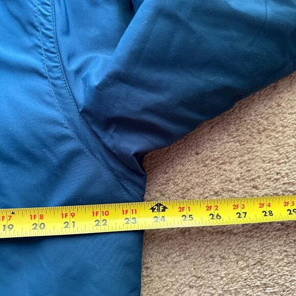 LL Bean Jacket Womens XL Vtg Wool Full Zip Blue Purple USA Made Hood - Picture 11 of 13